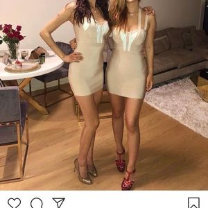 Bebe Halter Bandage Dress XS